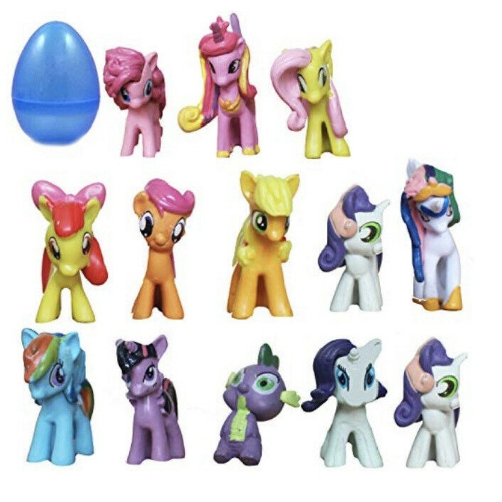 12 Pony Dolls Figures with Jumbo egg storage